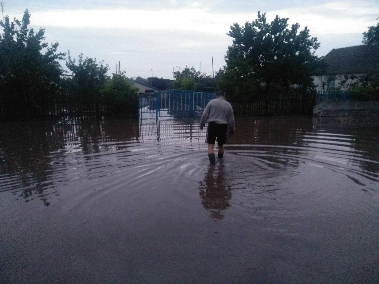 Воды по колено: из-за сильного дождя в Запорожской области затопило жилые дома (ФОТО)