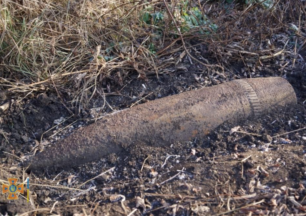 В поле под Запорожьем обнаружили десятки мин и авиабомбы (ФОТО)